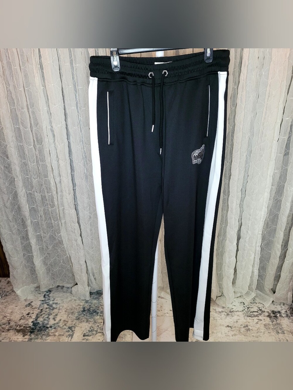 Boy London 1976 Unisex XL Black White Side Stripe Track Pants Baggy